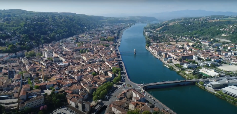 Vue aérienne Isère et Rhône